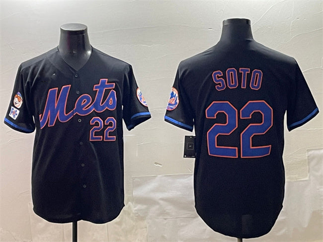 New York Mets #22 Juan Soto Black 2025 Spring Training Cool Base Stitched Baseball Jersey - Main View