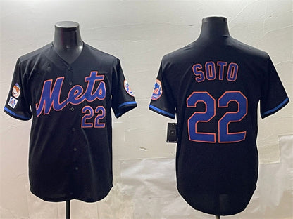 New York Mets #22 Juan Soto Black 2025 Spring Training Cool Base Stitched Baseball Jersey - Main View