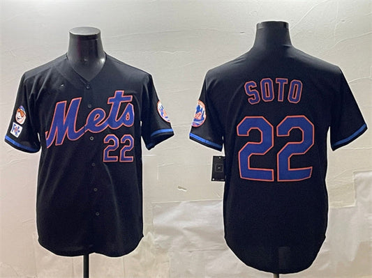 New York Mets #22 Juan Soto Black 2025 Spring Training Cool Base Stitched Baseball Jersey - Main View