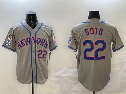 New York Mets #22 Juan Soto Grey 2025 Spring Training Alternate Limited Stitched Baseball Jersey - Main View