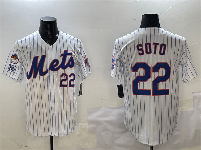 New York Mets #22 Juan Soto White 2025 Spring Training Home Limited Stitched Baseball Jersey - Main View
