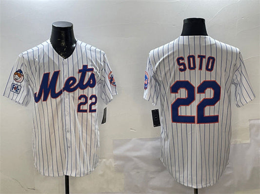 New York Mets #22 Juan Soto White 2025 Spring Training Home Limited Stitched Baseball Jersey - Main View