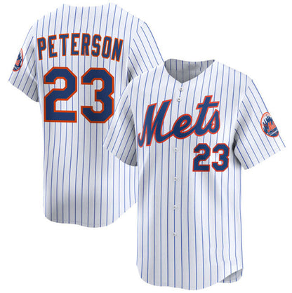 New York Mets #23 David Peterson White 2025 Home Limited Stitched Baseball Jersey - Main View