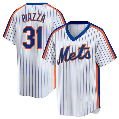 New York Mets #31 Mike Piazza White Home Cooperstown Collection Player Jersey Baseball Jerseys - Main View