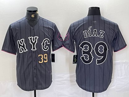 New York Mets #39 Edwin Diaz Gray 2024 City Connect Cool Base Baseball Jersey - Main View