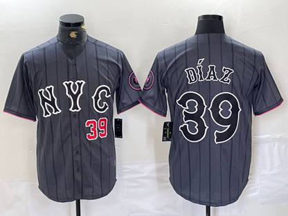 New York Mets #39 Edwin Diaz Gray 2024 City Connect Cool Base Baseball Jersey - Main View
