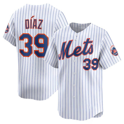 New York Mets #39 Edwin Díaz Home Limited Player Jersey - White Stitched Baseball Jersey - Main View