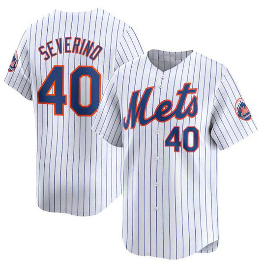 New York Mets #40 Luis Severino White 2024 Home Limited Stitched Baseball Jersey - Main View
