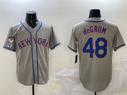 New York Mets #48 Jacob DeGrom Grey 2025 Spring Training Cool Base Stitched Baseball Jersey - Main View