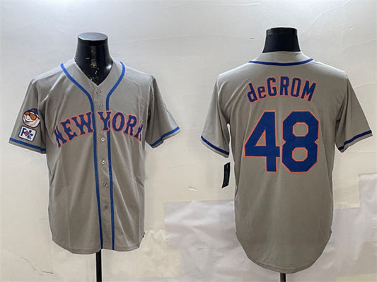 New York Mets #48 Jacob DeGrom Grey 2025 Spring Training Cool Base Stitched Baseball Jersey - Main View