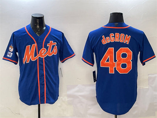 New York Mets #48 Jacob DeGrom Royal 2025 Spring Training Cool Base Stitched Baseball Jersey - Main View