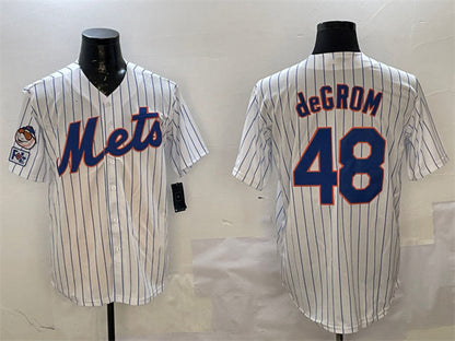 New York Mets #48 Jacob DeGrom White 2025 Spring Training Cool Base Stitched Baseball Jersey - Main View