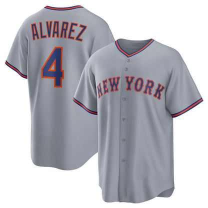 New York Mets #4 Francisco Alvarez Gray 2025 Limited Stitched Baseball Jersey - Main View