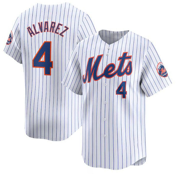 New York Mets #4 Francisco Alvarez White 2024 Home Limited Stitched Baseball Jersey - Main View