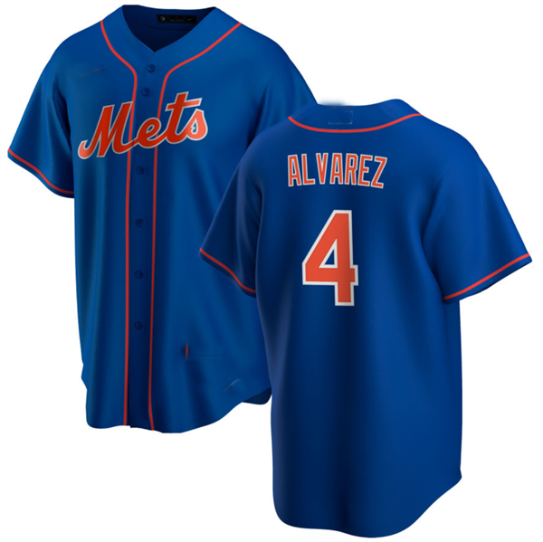 New York Mets #4 Francisco álvarez Royal Cool Base Stitched Baseball Jersey - Main View