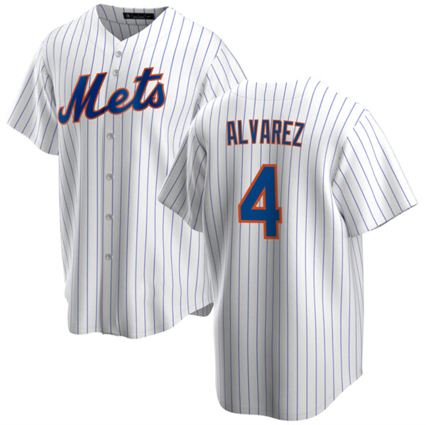 New York Mets #4 Francisco álvarez White Cool Base Stitched Baseball Jersey - Main View