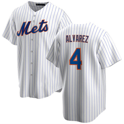 New York Mets #4 Francisco álvarez White Cool Base Stitched Baseball Jersey - Main View