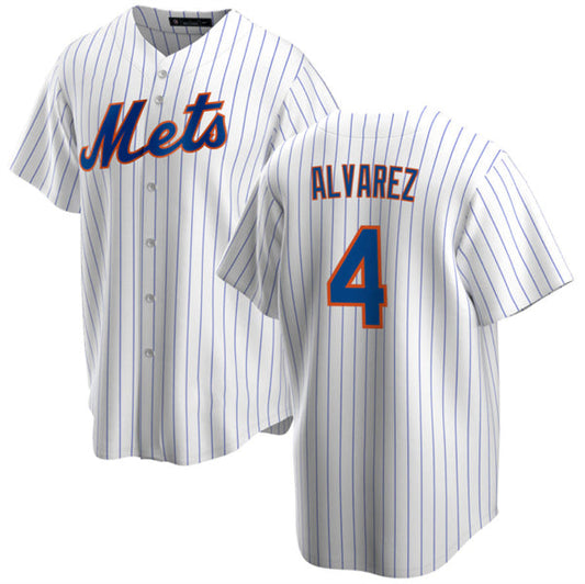 New York Mets #4 Francisco álvarez White Cool Base Stitched Baseball Jersey - Main View