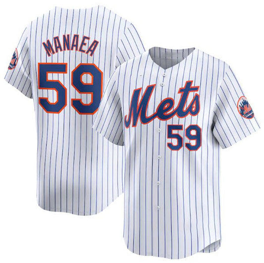 New York Mets #59 Sean Manaea White 2024 Home Limited Stitched Baseball Jersey - Main View