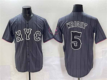New York Mets #5 David Wright Navy City Connect Stitched Baseball Jersey - Main View