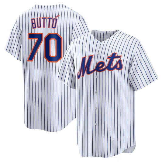 New York Mets #70 Jose Butto Home Replica Jersey - White Stitched Baseball Jersey - Main View