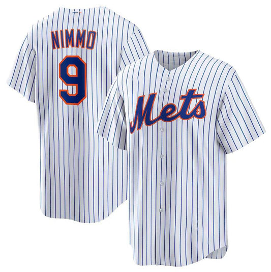 New York Mets #9 Brandon Nimmo White Home Replica Player Jersey Baseball Jerseys - Main View