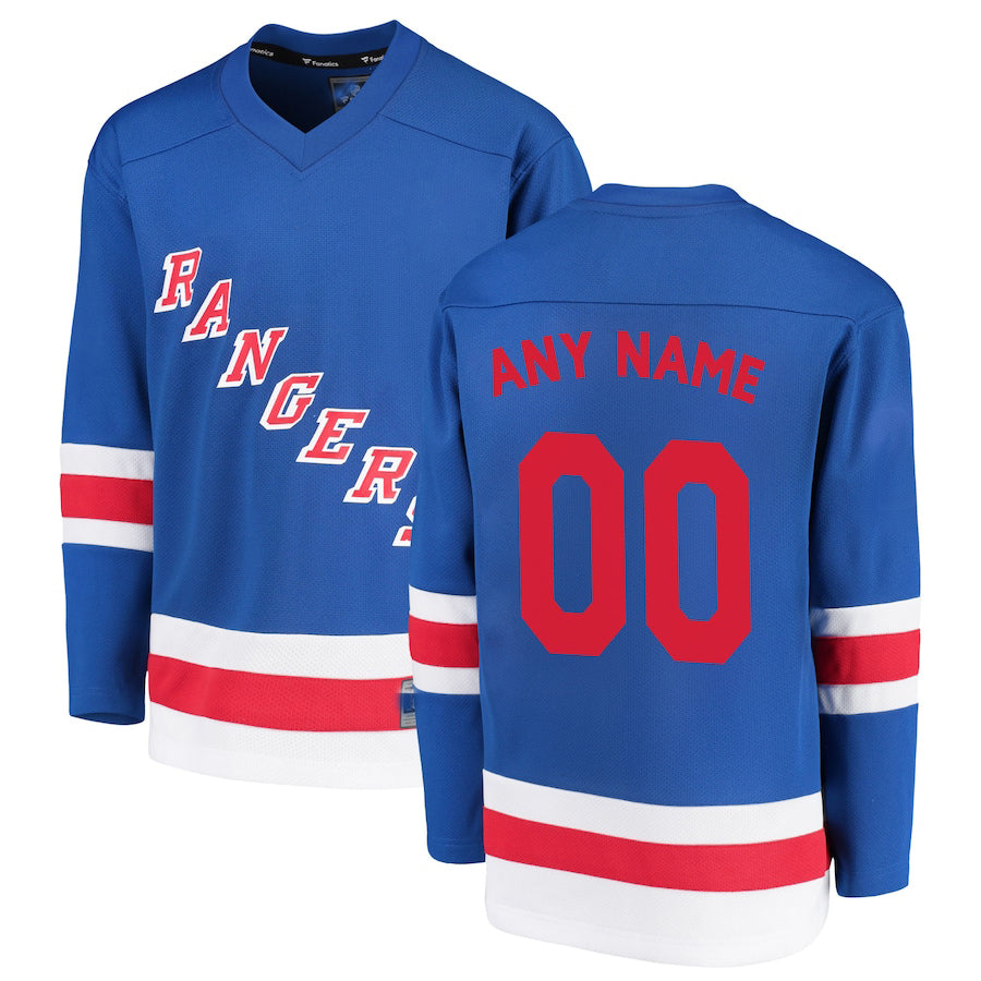 Custom NY.Rangers Fanatics Branded Home Replica Royal Stitched American Hockey Jerseys - Main View