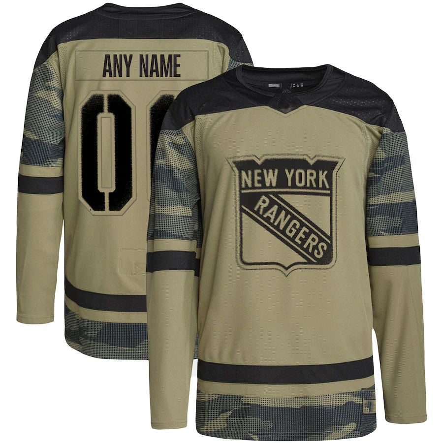 Custom NY.Rangers Military Appreciation Team Authentic Practice Camo Stitched American Hockey Jerseys - Main View