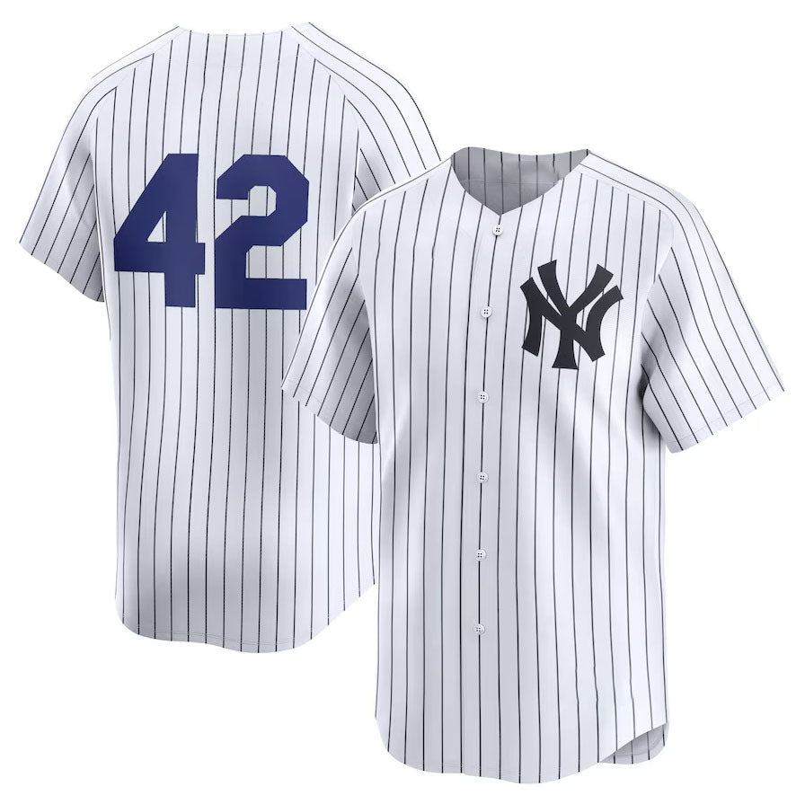 New York Yankees 2024 #42 Jackie Robinson Day Home Limited Jersey – White Stitches Baseball Jerseys - Main View