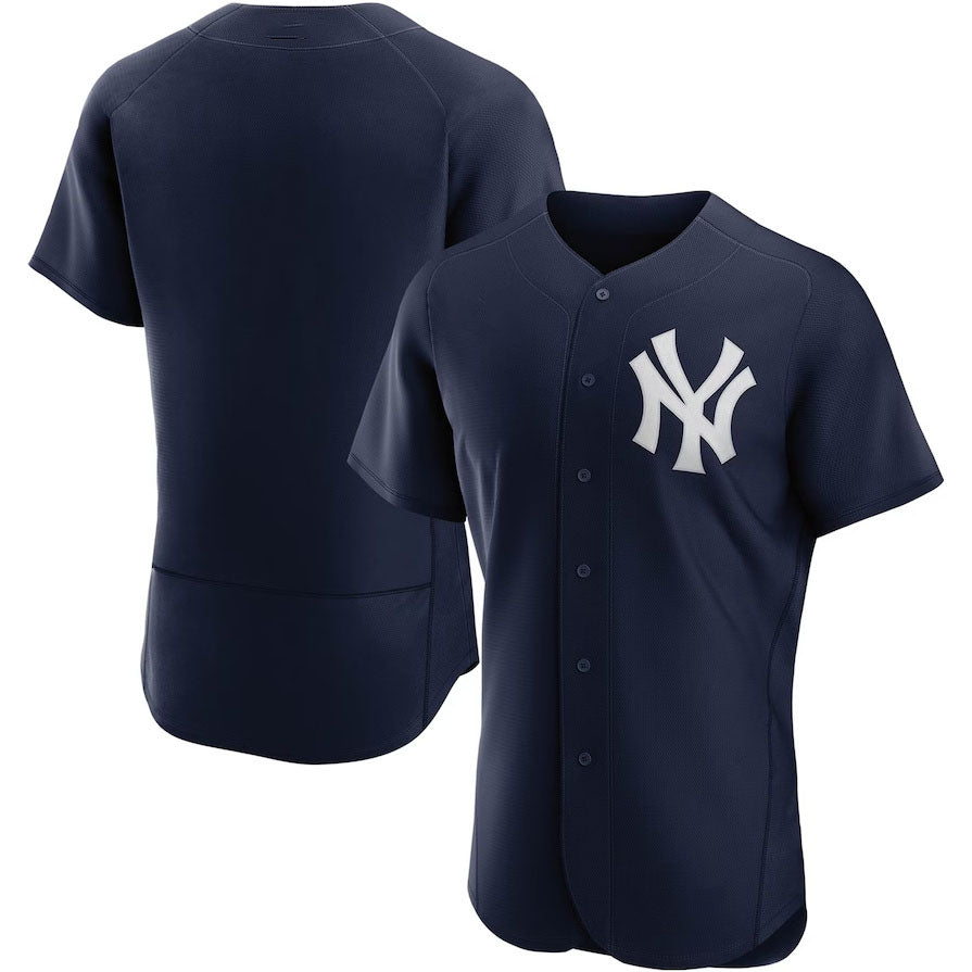New York Yankees Alternate Authentic Team Jersey - Navy Stitched Baseball Jersey - Main View