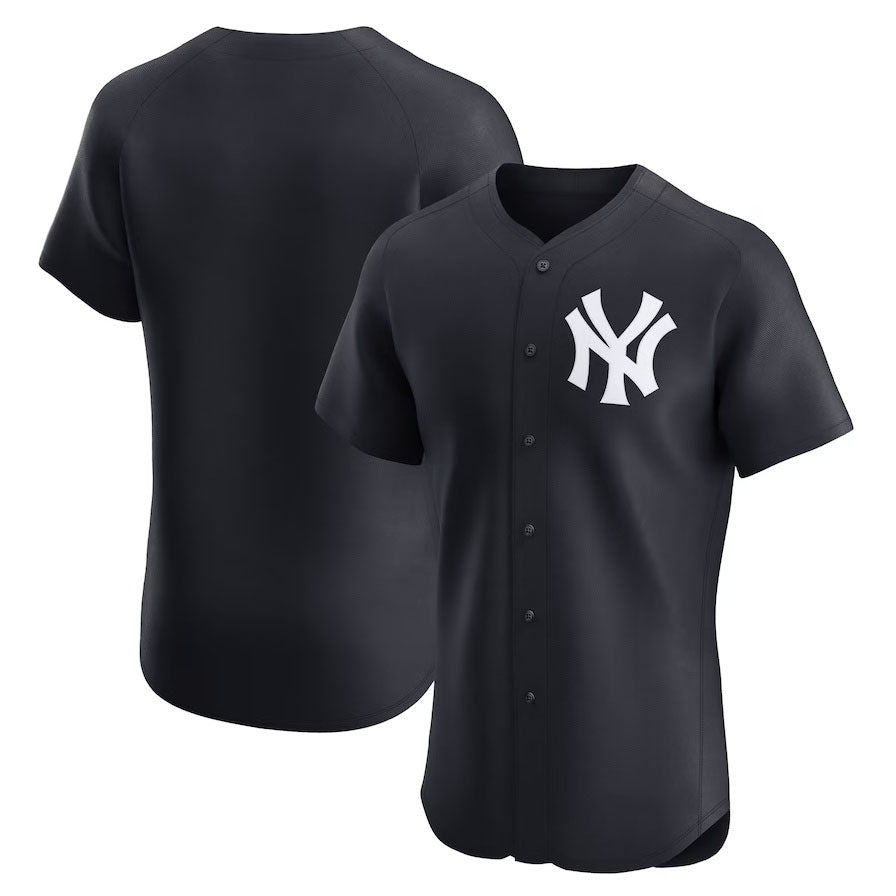 New York Yankees Alternate Elite Jersey - Black Stitched Baseball Jersey - Main View