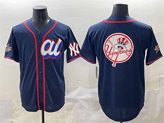 New York Yankees American League Team Big Logo Navy 2025 All-Star Edition Limited Stitched Baseball Jersey - Main View