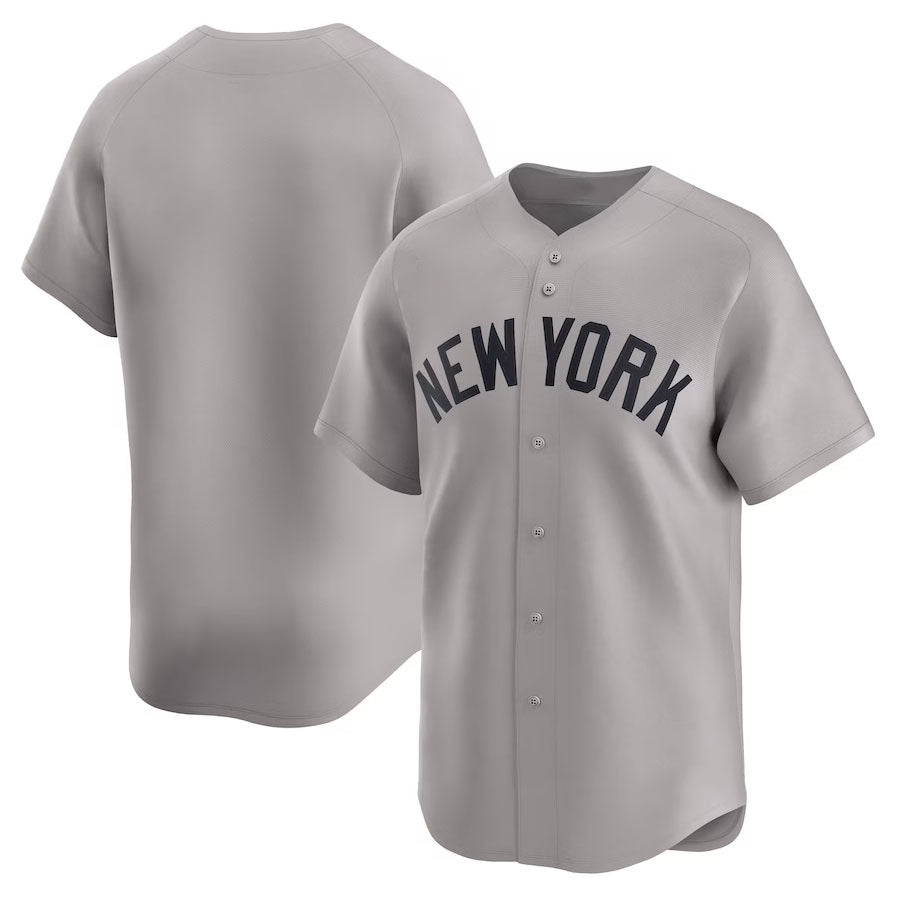 New York Yankees Away Limited Jersey - Gray Stitches Baseball Jerseys - Main View