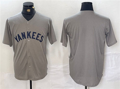 New York Yankees Blank Gray Cool Base Stitched Baseball Jersey - Main View