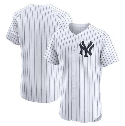 New York Yankees Home Elite Jersey - White Stitched Baseball Jersey - Main View