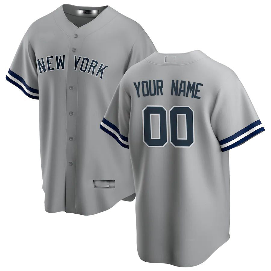 Baseball Jerseys Custom New York Yankees Gray Road Replica Custom Jersey - Main View