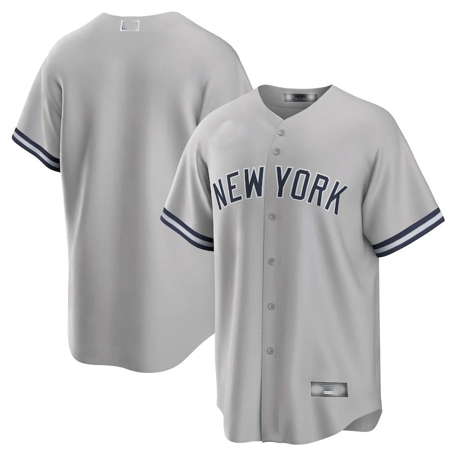 New York Yankees Gray Road Replica Team Jersey Baseball Jerseys - Main View