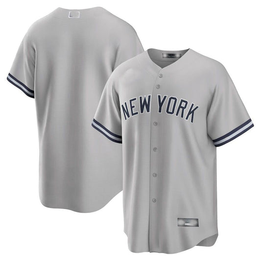 New York Yankees Gray Road Replica Team Jersey Baseball Jerseys - Main View