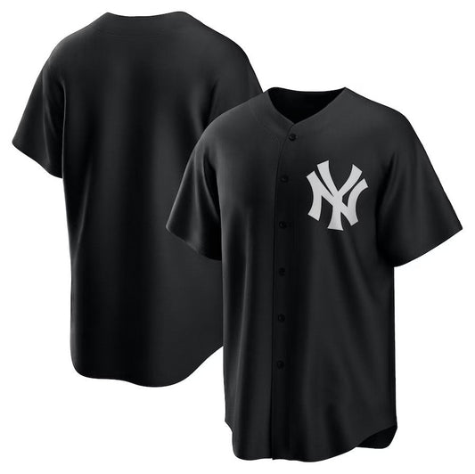 New York Yankees Official Replica Jersey - Black/White Stitches Baseball Jerseys - Main View