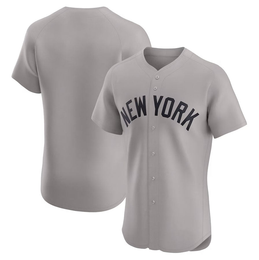 New York Yankees Road Elite Jersey - Gray Stitched Baseball Jersey - Main View