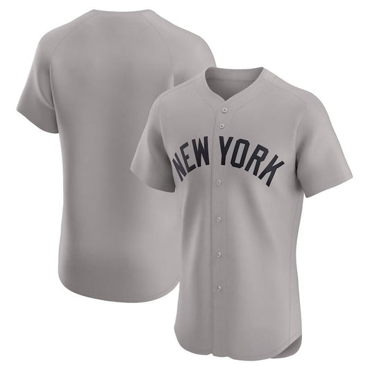 New York Yankees Road Elite Jersey - Gray Stitched Baseball Jersey - Main View