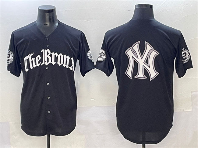 New York Yankees Team Big Logo Black 'Gothic Legacy Edition' Vapor Premier Limited Stitched Baseball Jersey - Main View