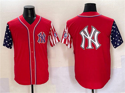 New York Yankees Team Big Logo Red American Style Limited Stitched Baseball Jersey - Main View