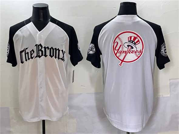 New York Yankees Team Big Logo White Black 'Gothic Legacy Edition' Vapor Premier Limited Stitched Baseball Jersey - Main View