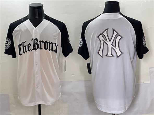 New York Yankees Team Big Logo White Black 'Gothic Legacy Edition' Vapor Premier Limited Stitched Baseball Jerseys - Main View