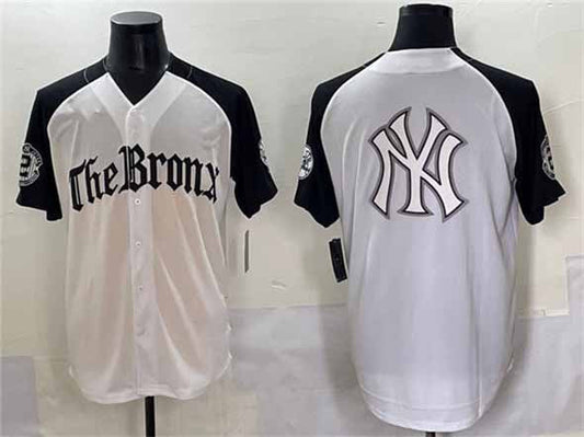 New York Yankees Team Big Logo White Black 'Gothic Legacy Edition' Vapor Premier Limited Stitched Baseball Jerseys - Main View