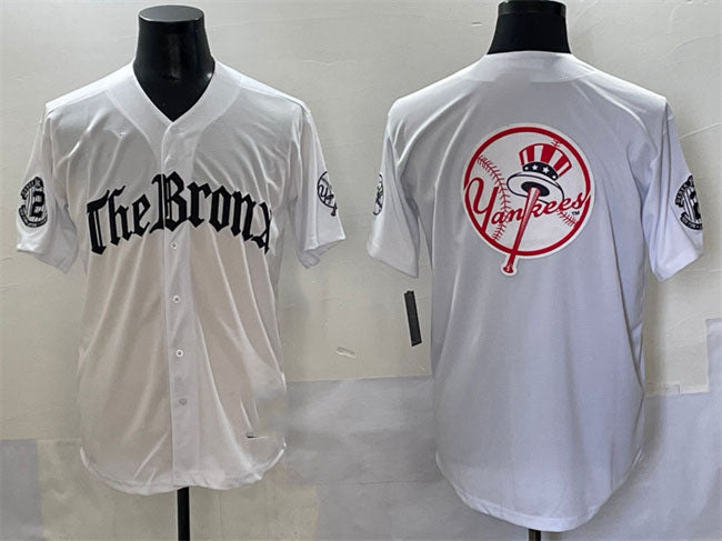 New York Yankees Team Big Logo White 'Gothic Legacy Edition' Vapor Premier Limited Stitched Baseball Jersey - Main View