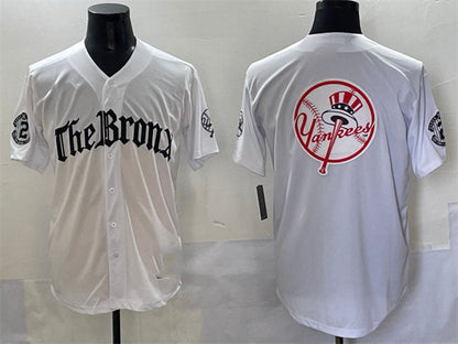 New York Yankees Team Big Logo White 'Gothic Legacy Edition' Vapor Premier Limited Stitched Baseball Jersey - Main View