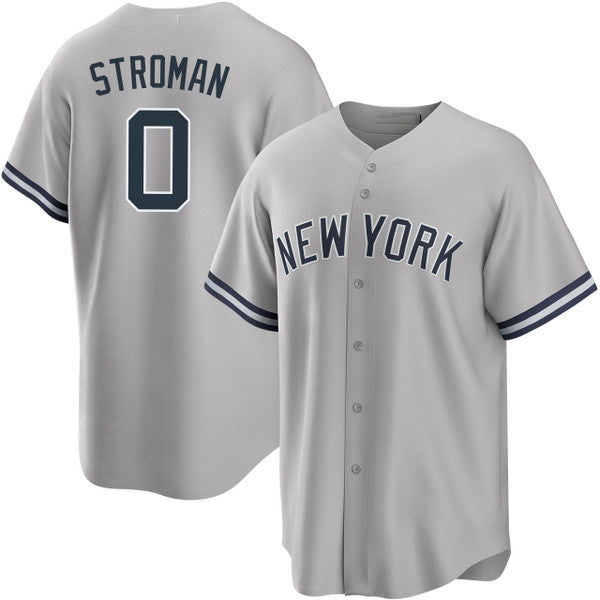 New York Yankees #0 Marcus Stroman Gray Cool Base Stitched Baseball Jersey - Main View