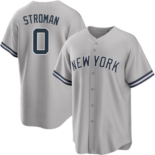 New York Yankees #0 Marcus Stroman Gray Cool Base Stitched Baseball Jersey - Main View